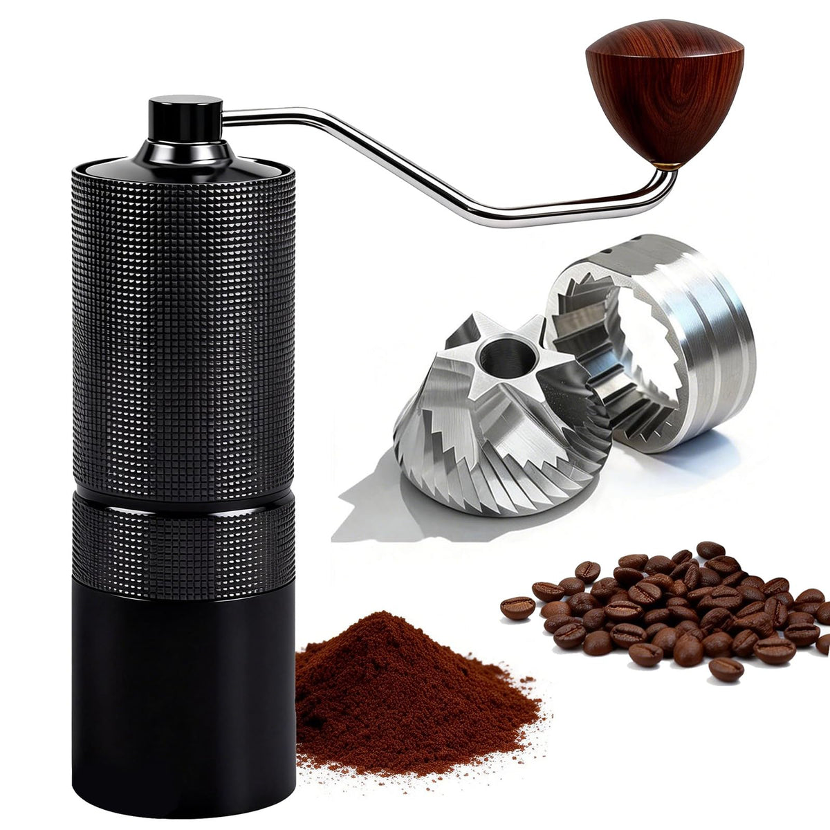 Manual Stainless Steel Conical Burr Coffee Grinder 20g Capacity S8709