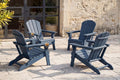 Folding Adirondack Chairs Set of 4 with Cup Holders, Heavy-Duty HDPE Plastic, Navy Blue X40522