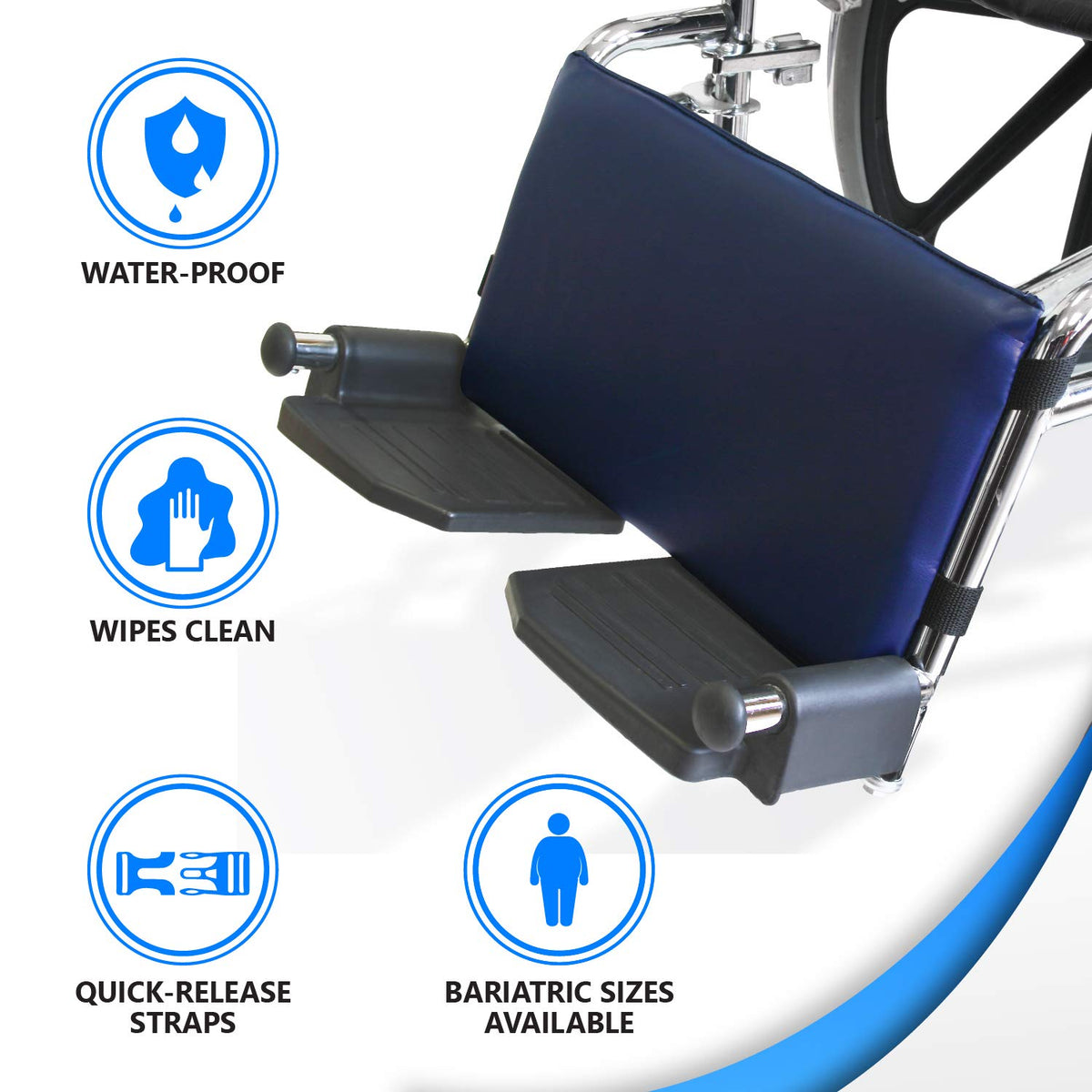 Cushioned Non-Slip Vinyl Wheelchair Leg Rest Pad H454485