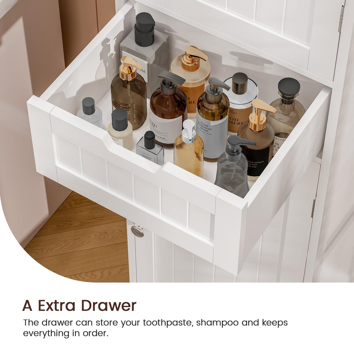 66.9" Tall Bathroom Storage Cabinet with 2 Doors & 1 Drawer W528
