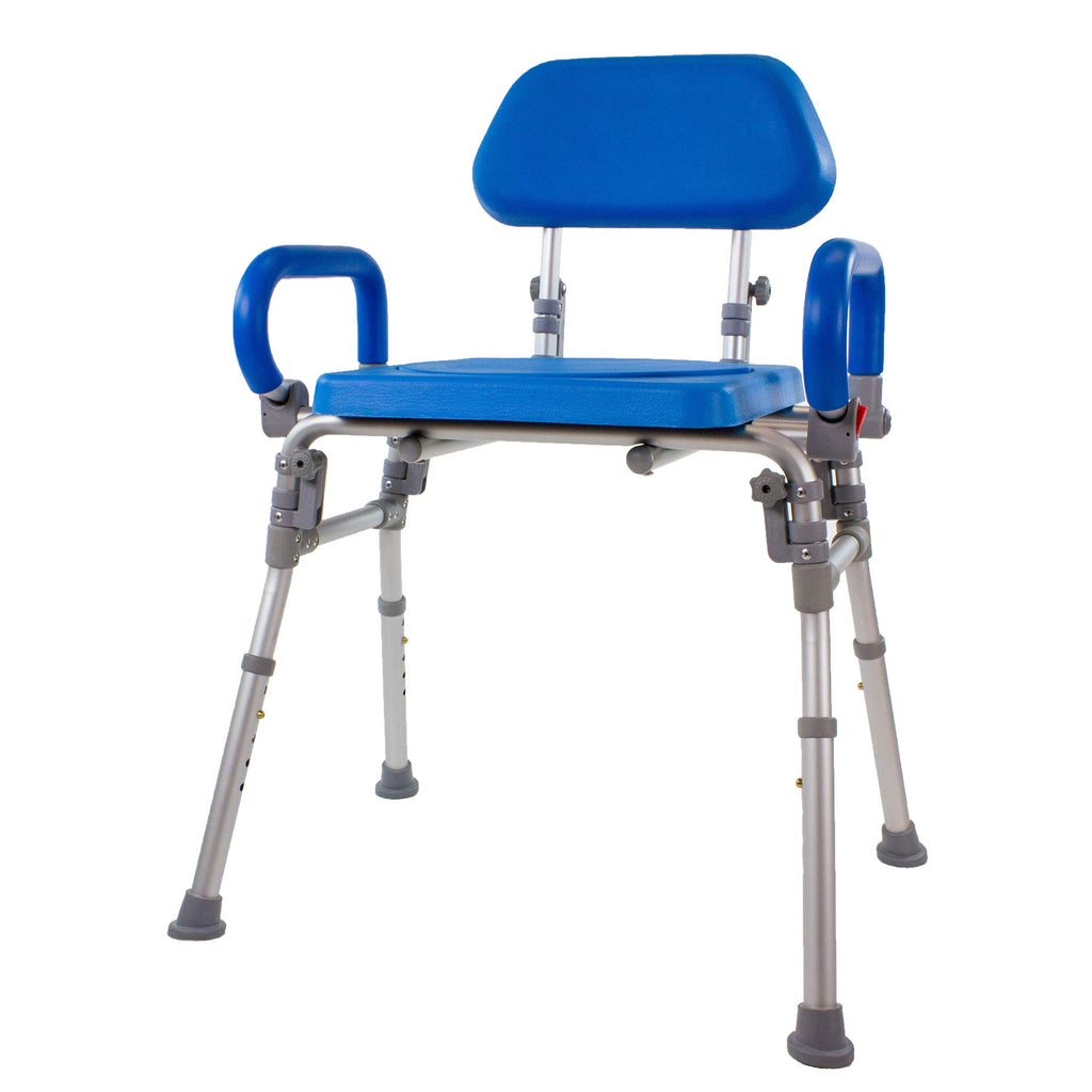Folding Shower Chair with Padded Seat Armrests Backrest B213018