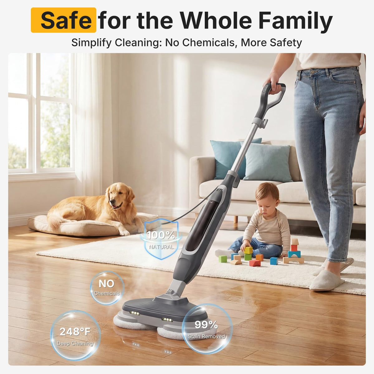 Dual Rotating Scrub & Steam Mop I7569