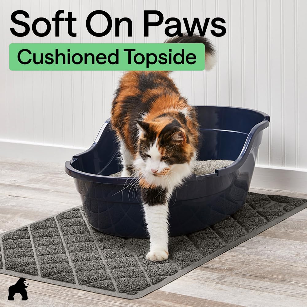 Coiled Mesh Cat Litter Box Mat 30x20 Charcoal U19075