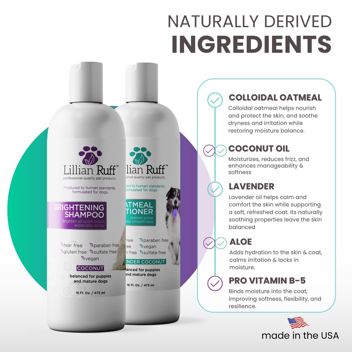 Brightening Shampoo & Oatmeal Conditioner Set for Dogs J202