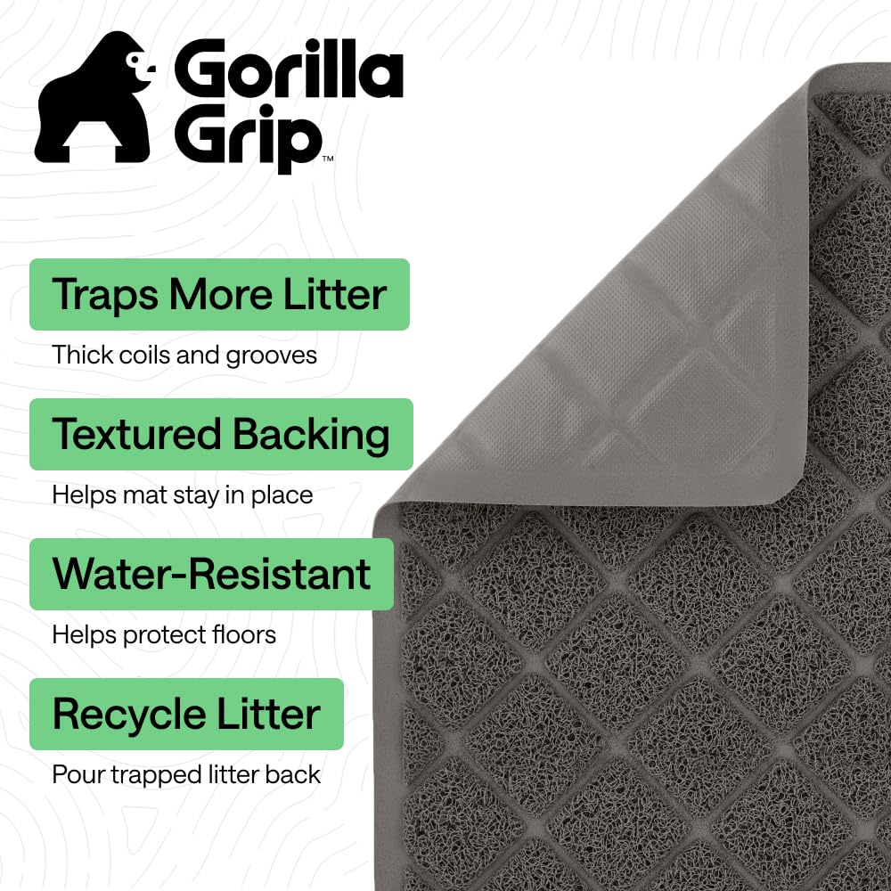 Coiled Mesh Cat Litter Box Mat 30x20 Charcoal U19075