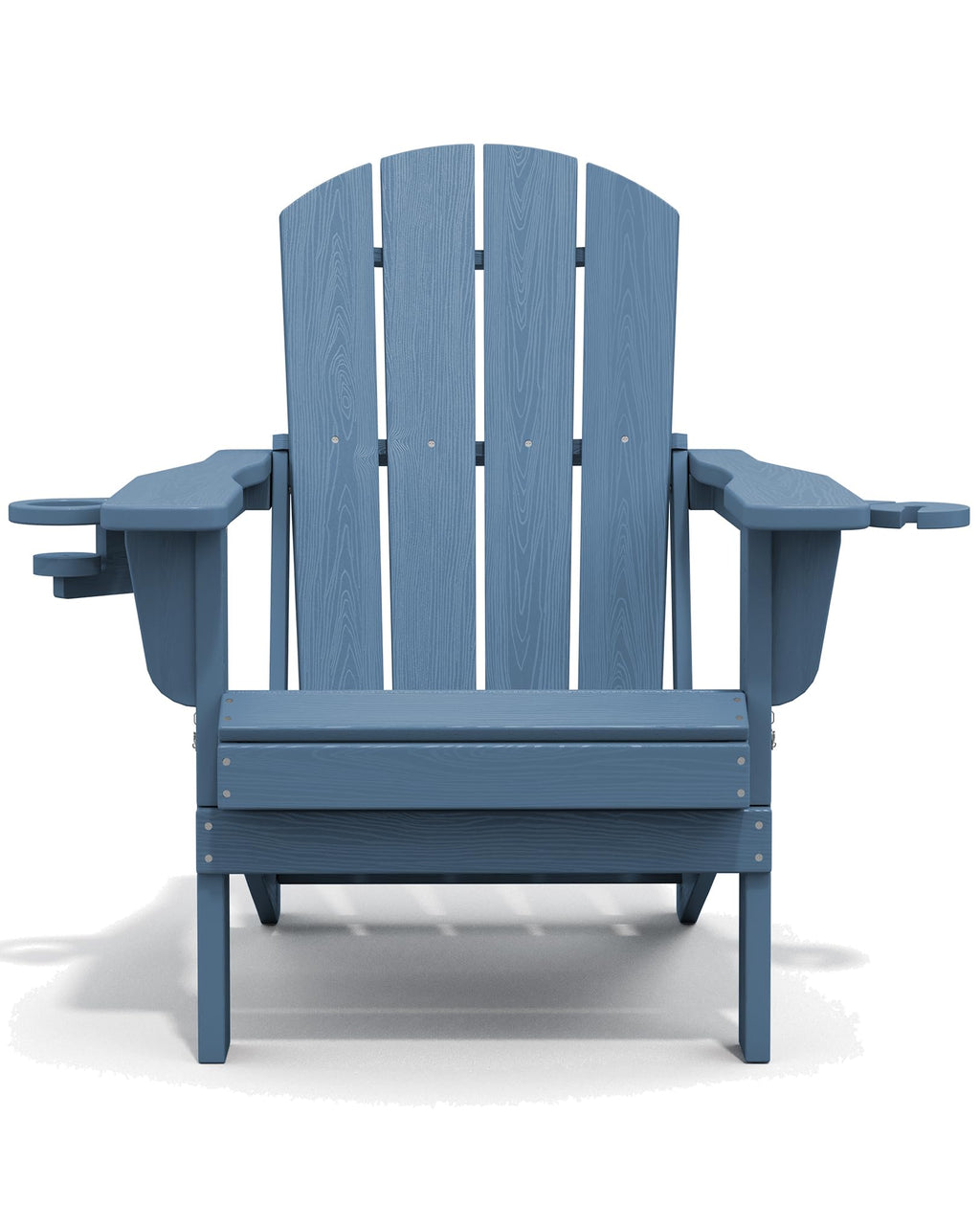 Blue Foldable Adirondack Chair Set of 2 with Cup Holders G676