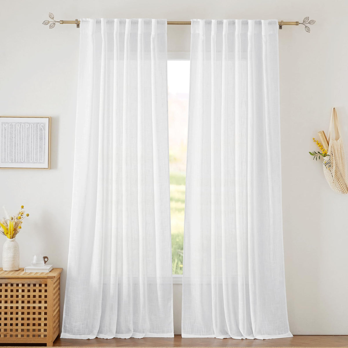 White Sheer Curtains W52 x L95 F3562