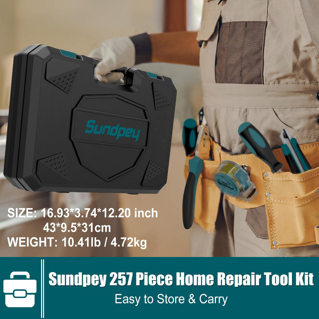 257 Pcs Portable Hand Tool Kit Set with Case G697