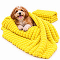 Yellow Rabbit Hair Plush Pet Blanket I828