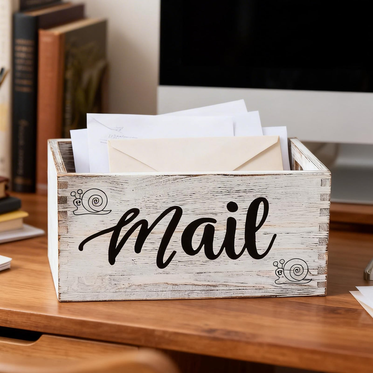 White Mail Holder and Key Organizer X9476