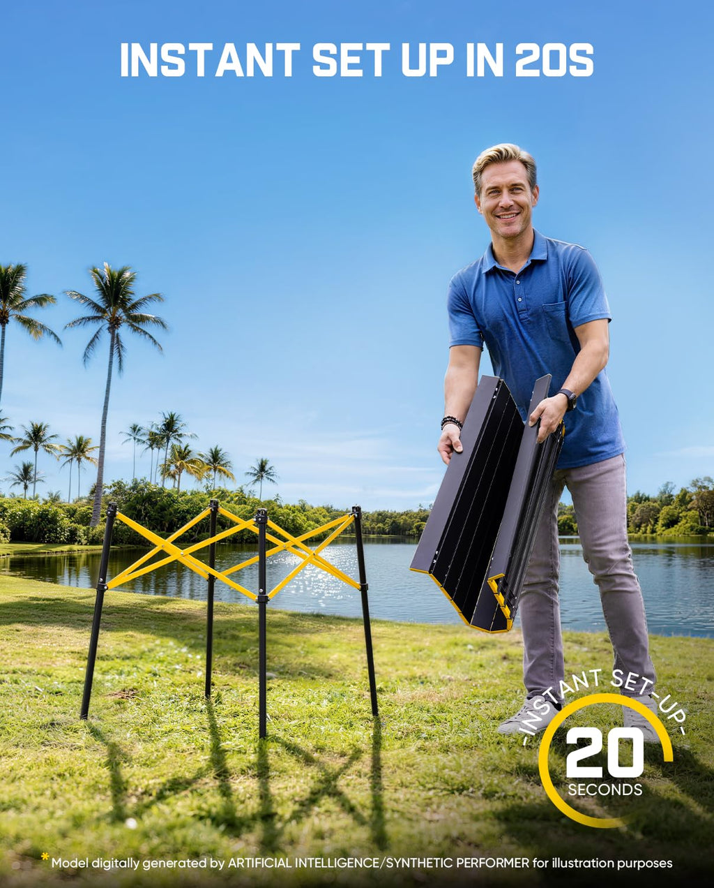 Portable Folding Aluminum Camping Table with Carry Bag E9173