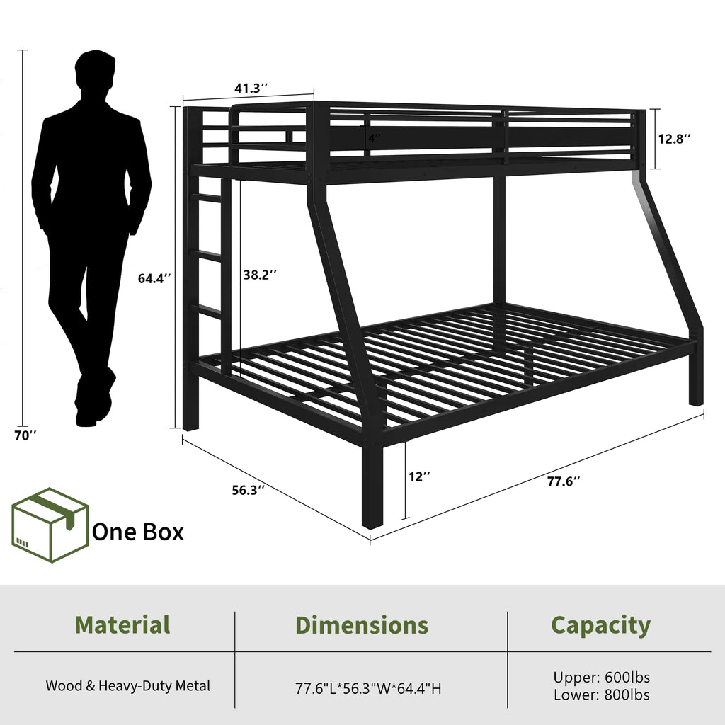 Black Twin Over Full Size Bunk Beds Q31336
