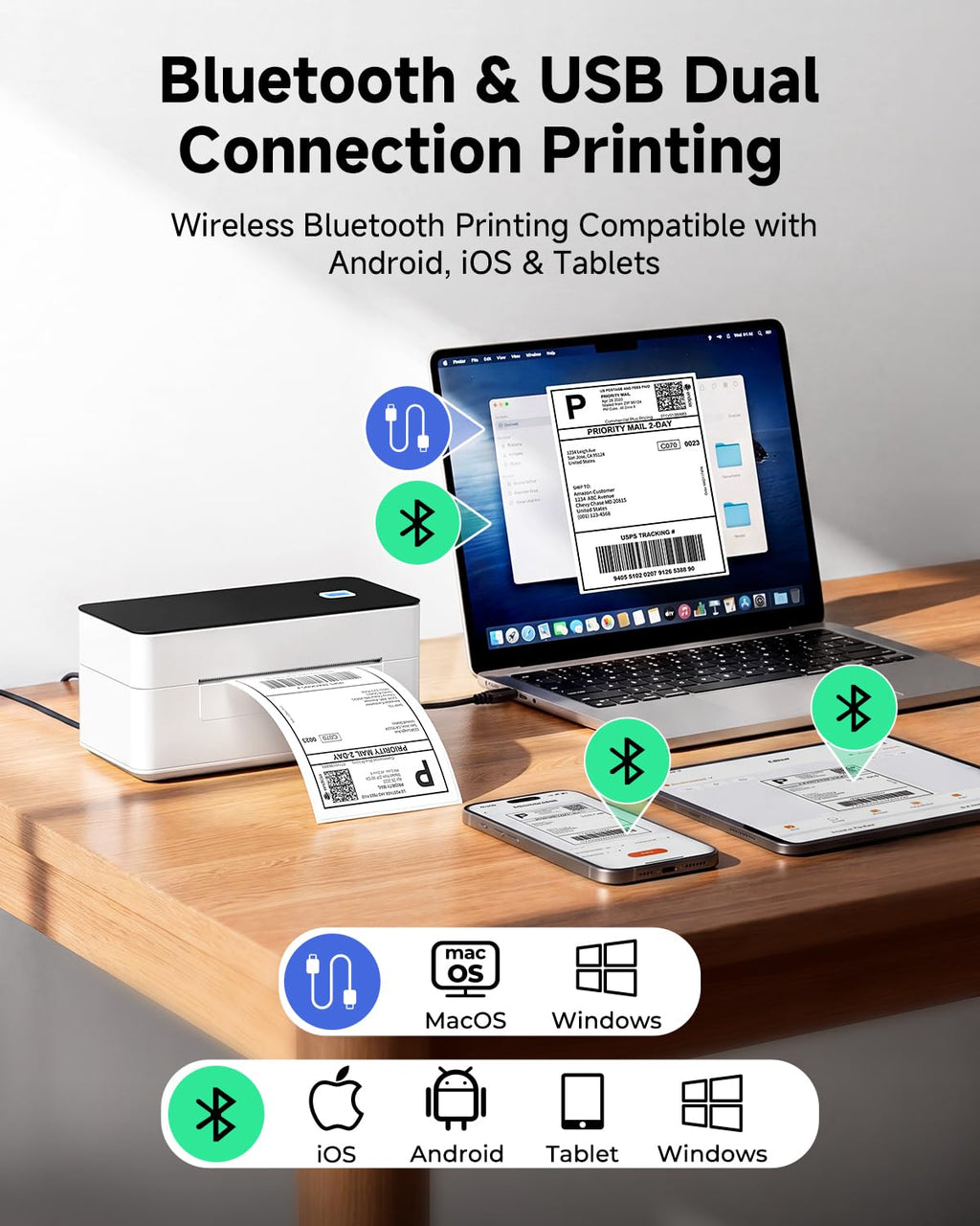 Bluetooth 4x6 Thermal Label Printer W275586