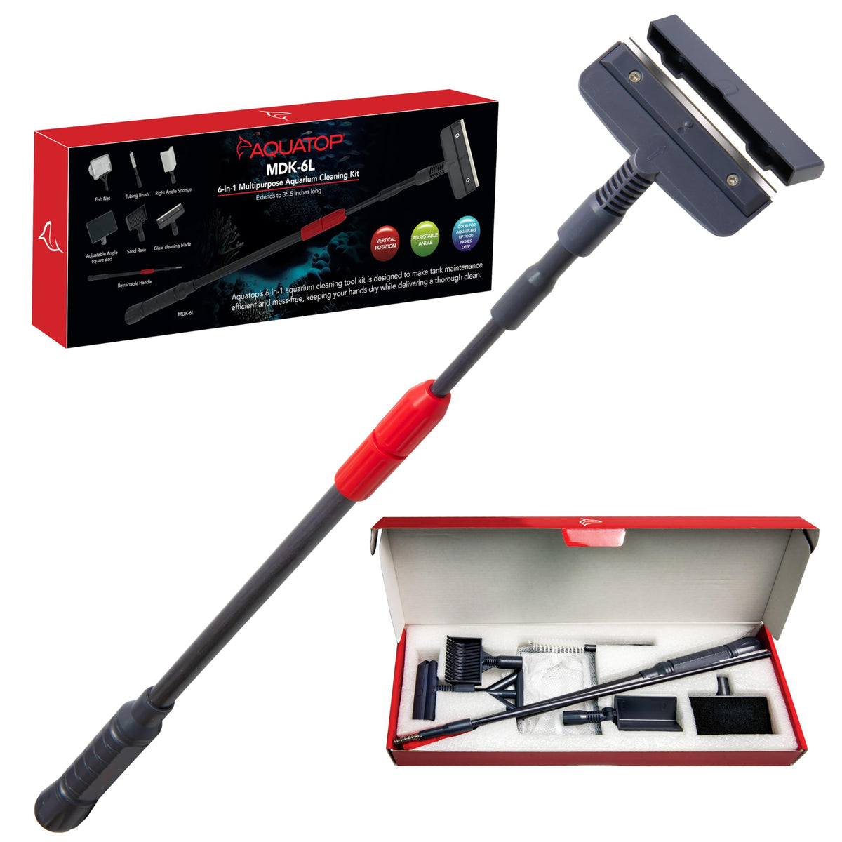 6-in-1 Aquarium Cleaning Kit with Extendable Handle Z85074