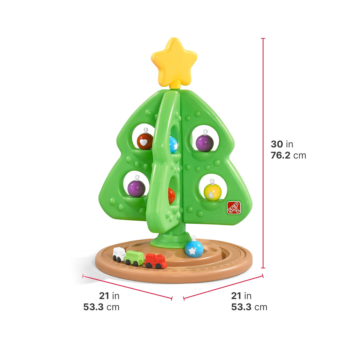 Kids Interactive Holiday Tree with 12 Colorful Plastic Ornaments M11876