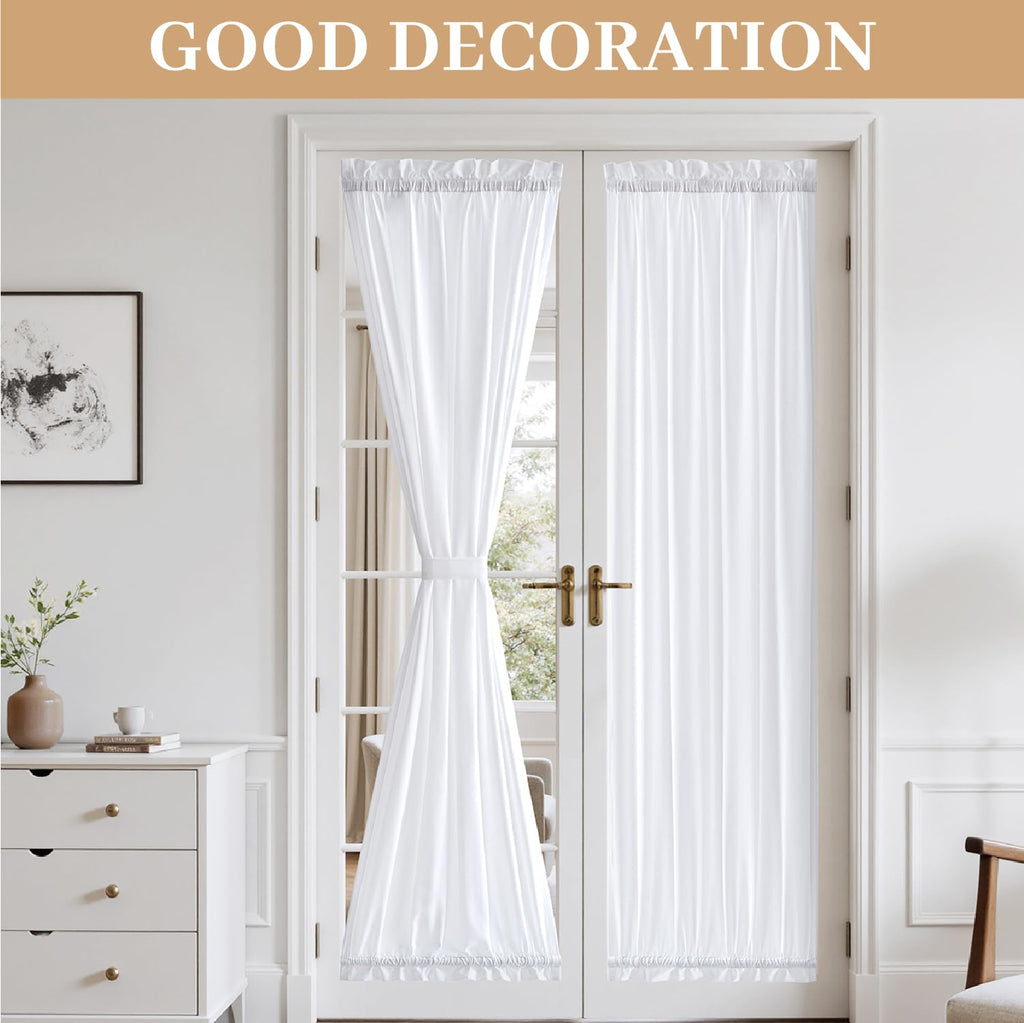 White Sidelight Curtains 2 Panels 26 x 72 inches M826