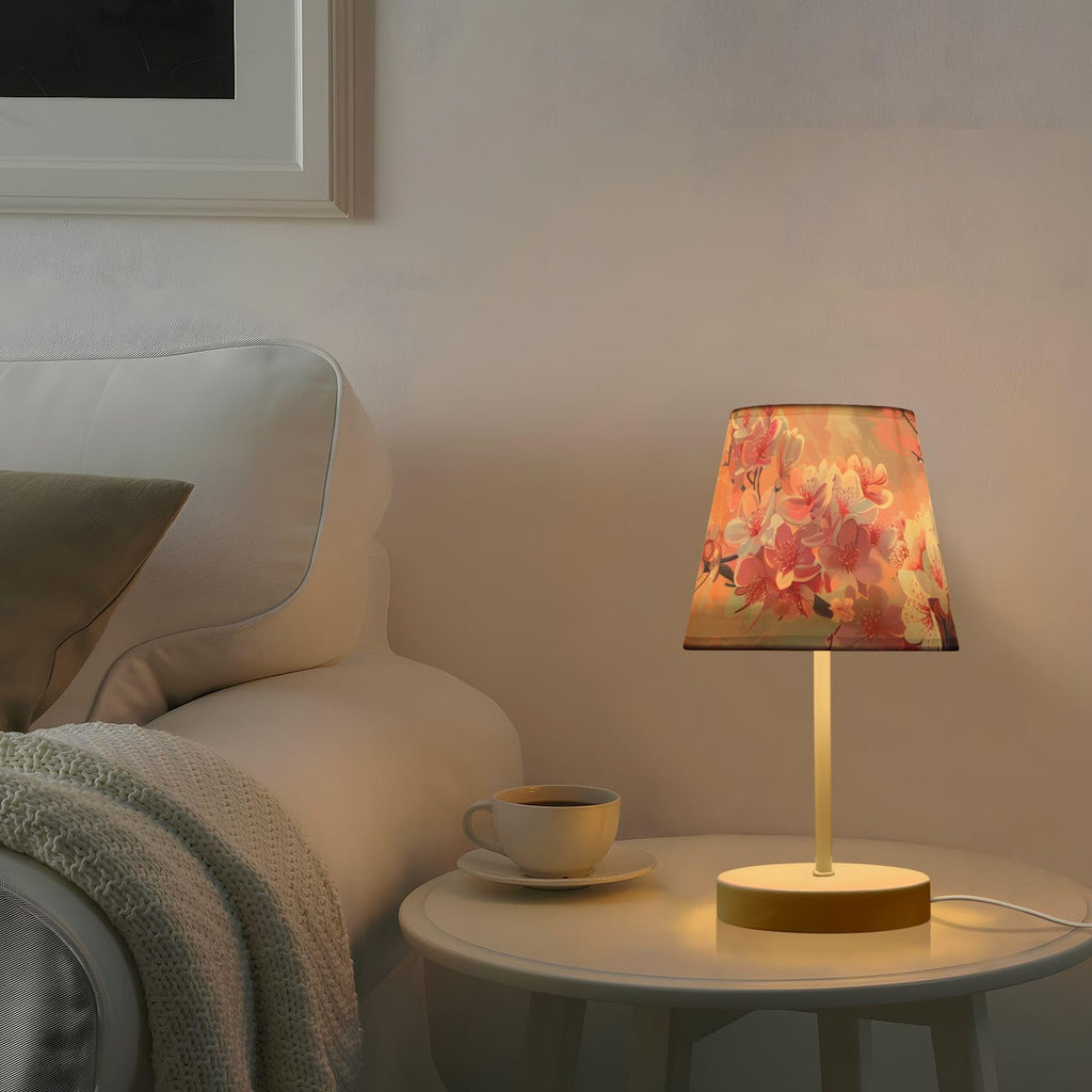 Cherry Blossoms Painting 3-Way Dimmable LED Table Lamp W22981