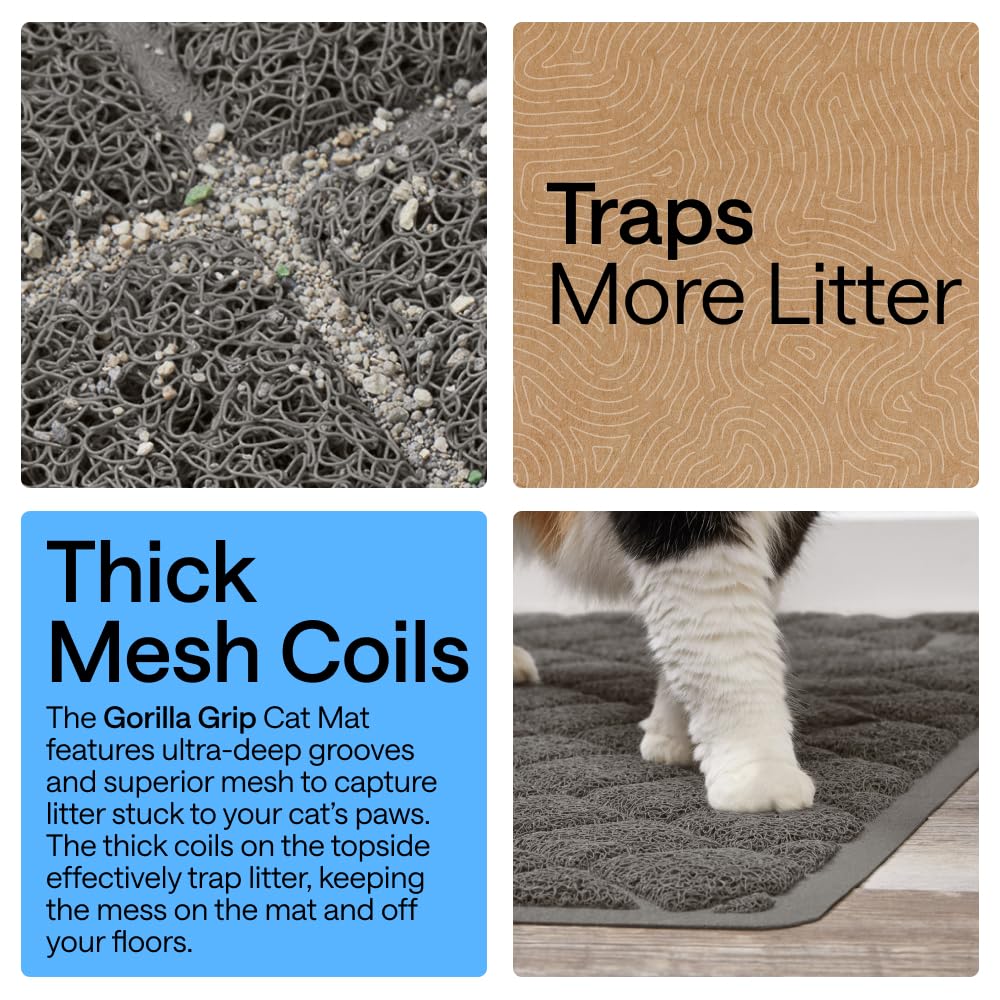 Coiled Mesh Cat Litter Box Mat 30x20 Charcoal U19075