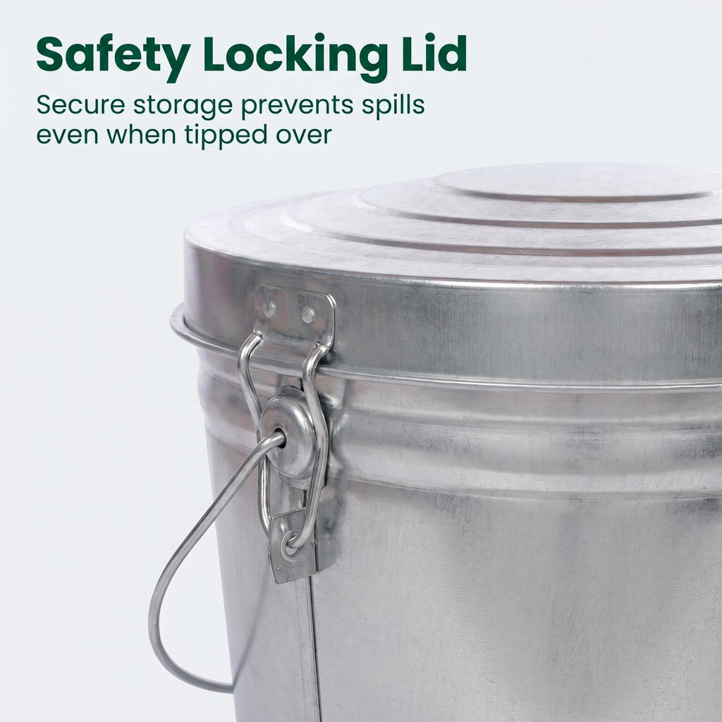 Galvanized Steel Storage Can with Locking Lid N55254