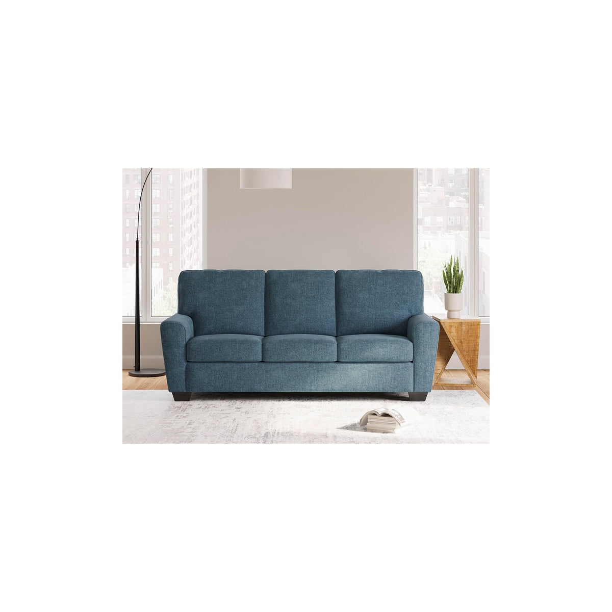 Blue Chenille 3 Seater Couch K781