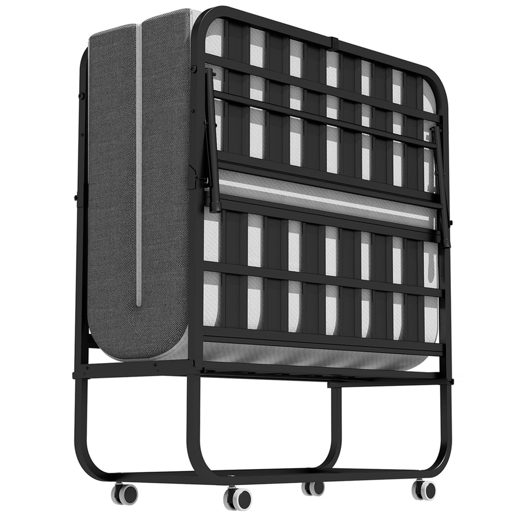 Folding Bed with Mattress with Wheels S820