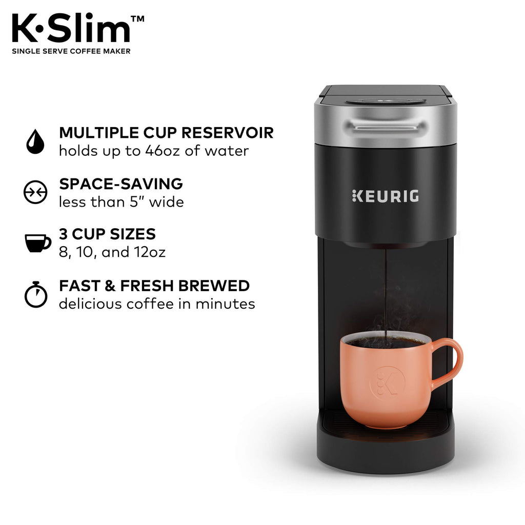 Single Serve K-Cup Pod Coffee Maker, 3 Brew Sizes, 46oz Removable Reservoir, Black Q4819