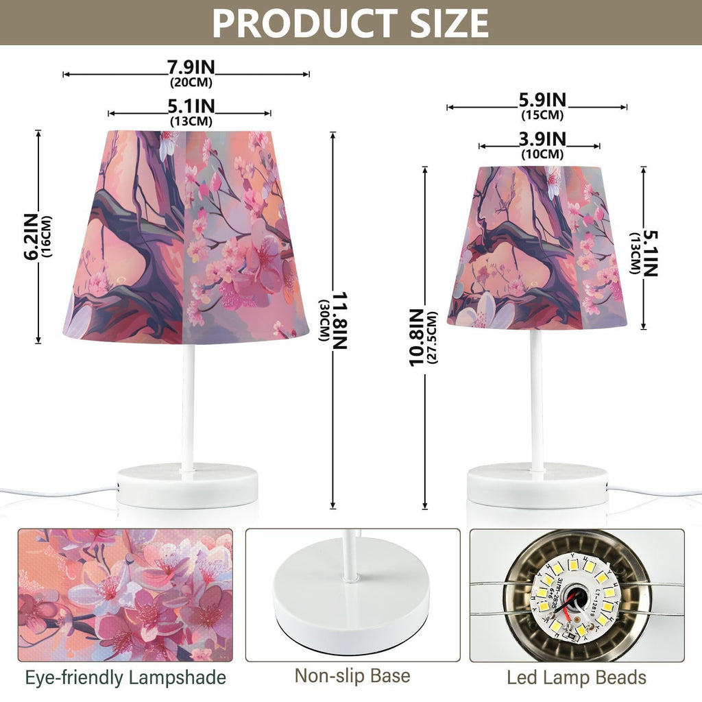 Cherry Blossoms Painting 3-Way Dimmable LED Table Lamp W22981