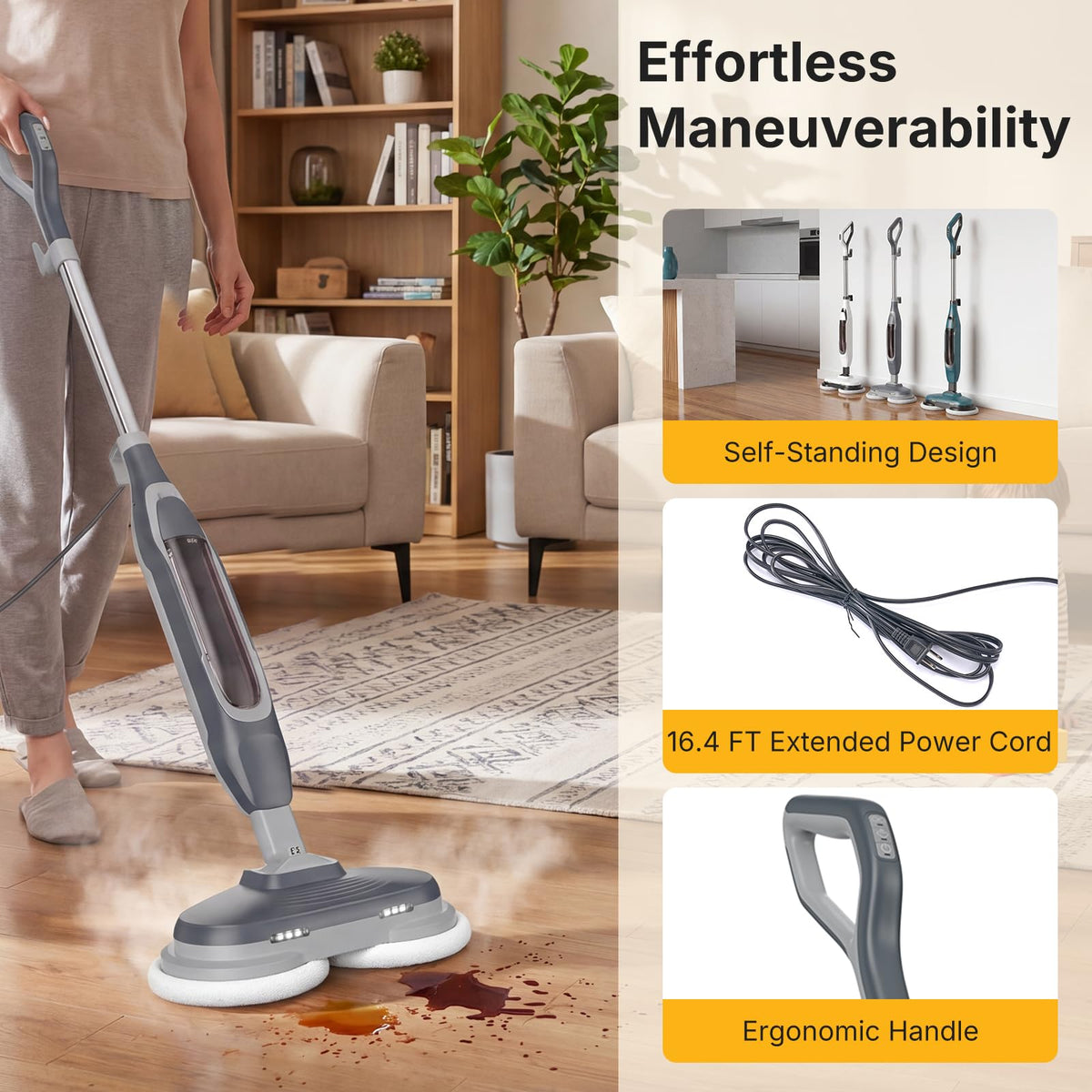 Dual Rotating Scrub & Steam Mop I7569