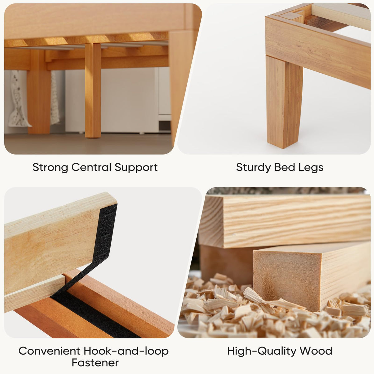 Solid Wood Twin Bed Frame with Under Bed Storage Y55841