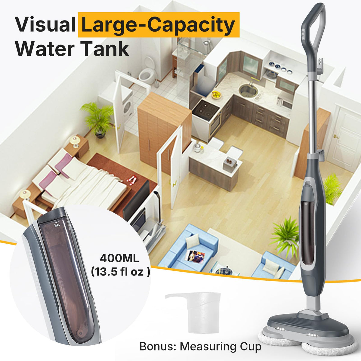 Dual Rotating Scrub & Steam Mop I7569