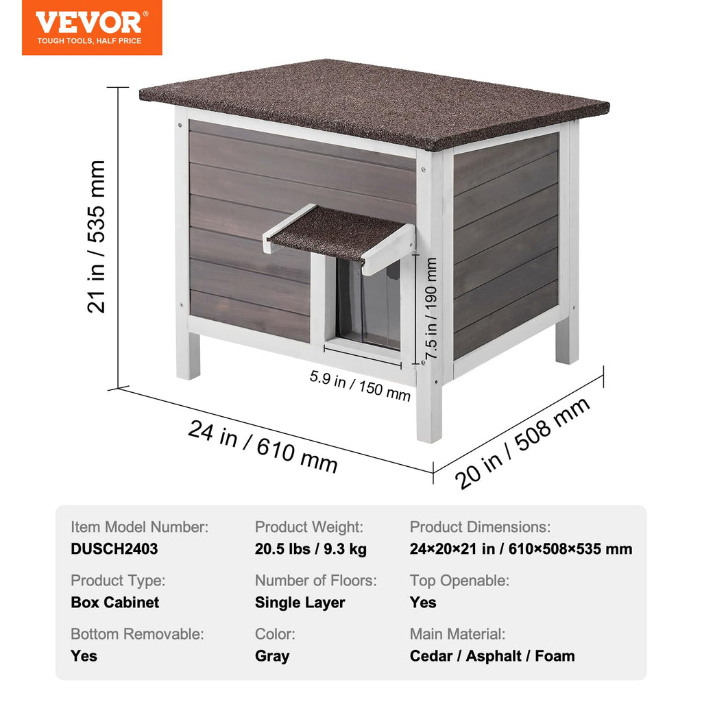 Weatherproof Wooden Outdoor Cat House B573210