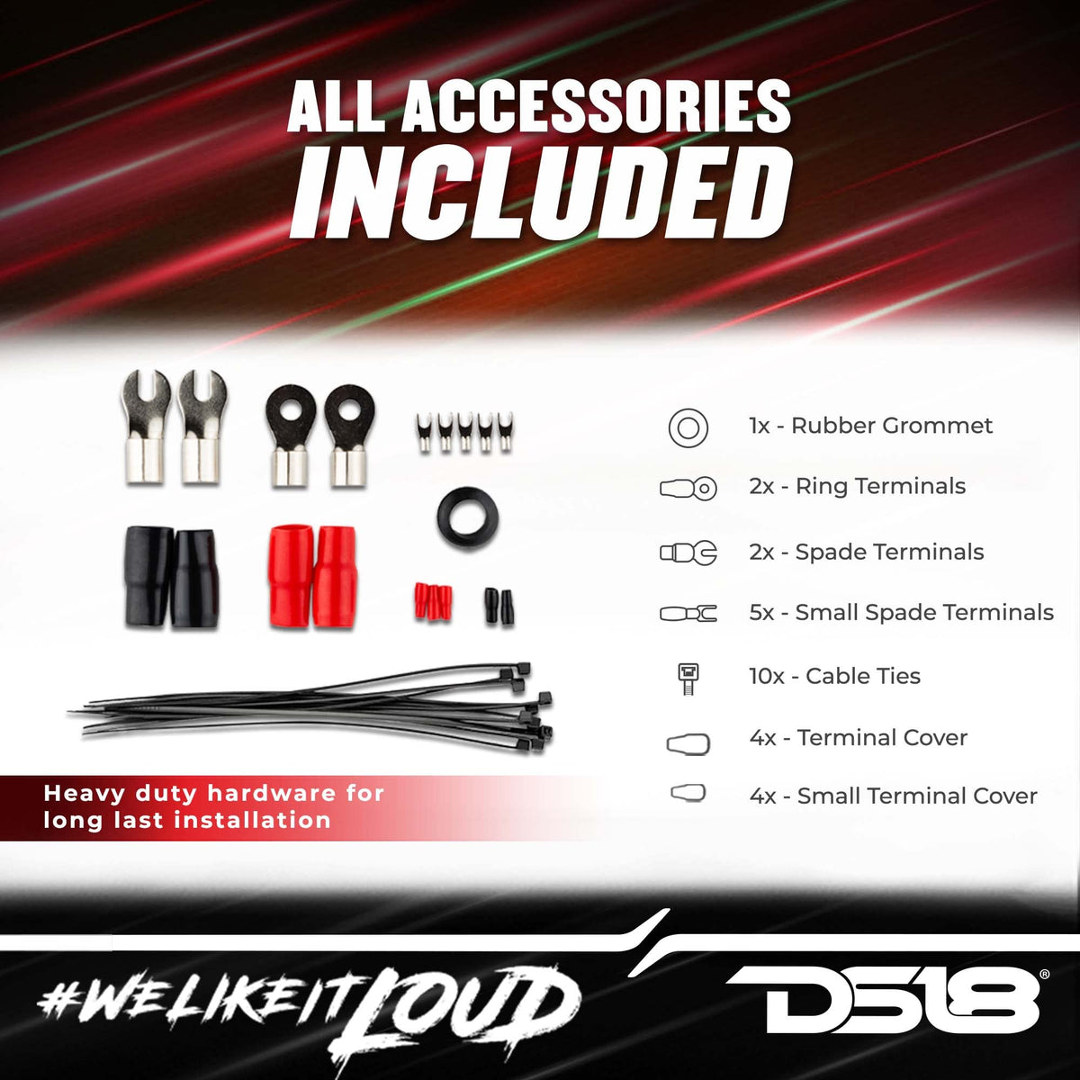 0 Gauge CCA Complete Amp Wiring Kit with ANL Fuse Holder 250A F81513