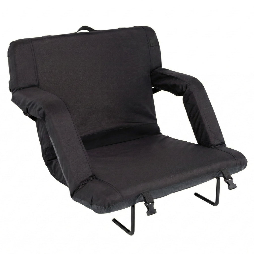 Portable Reclining Stadium Seat with Back Support, Black O32580