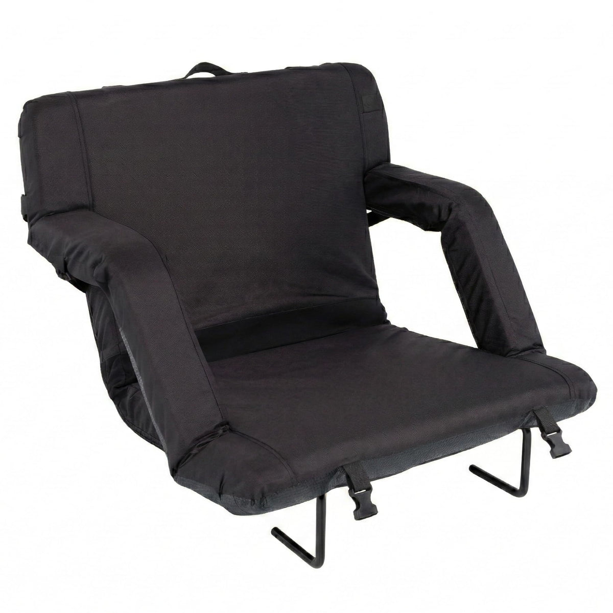 Portable Reclining Stadium Seat with Back Support, Black O32580