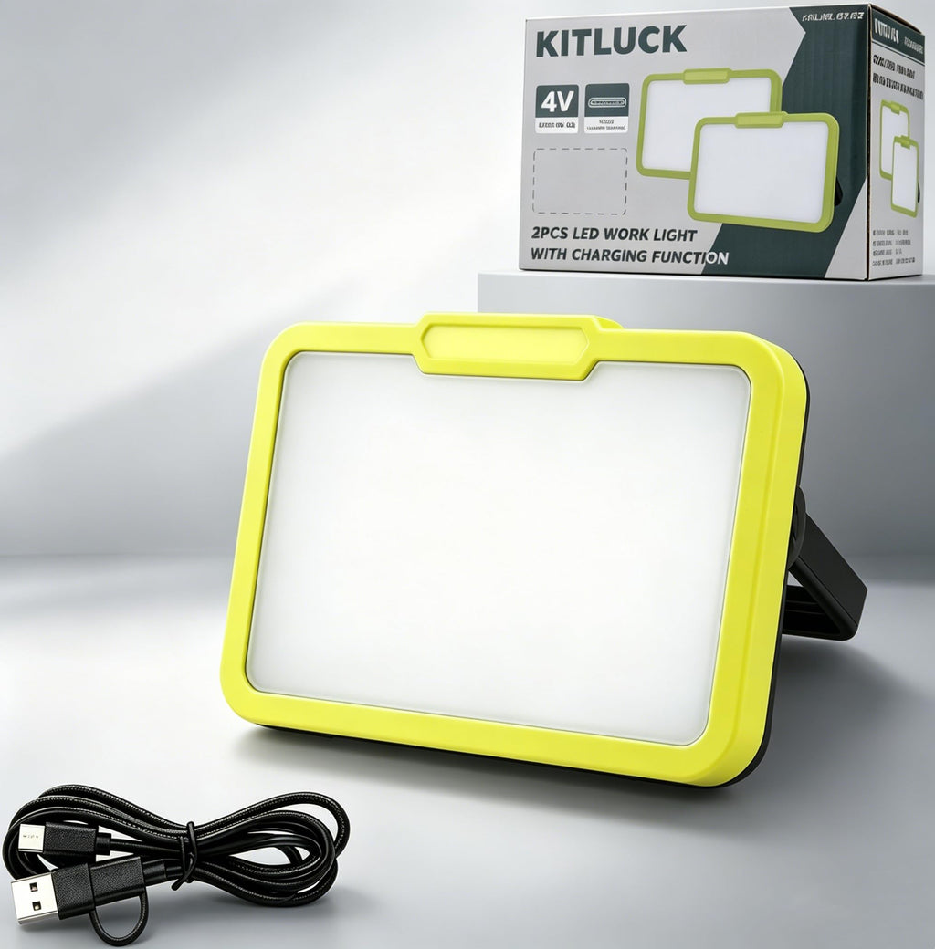 LED Work Light, Rechargeable, 700 LM Magnetic Portable Flood Light with Adjustable Stand, IP54 Waterproof, 3 Lighting Modes with Emergency SOS, 1Pack Y90678