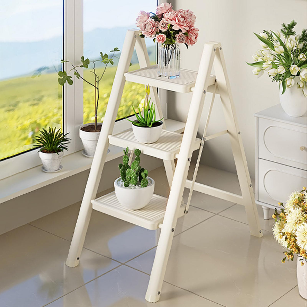 3 Step Carbon Steel Folding Stool C255086