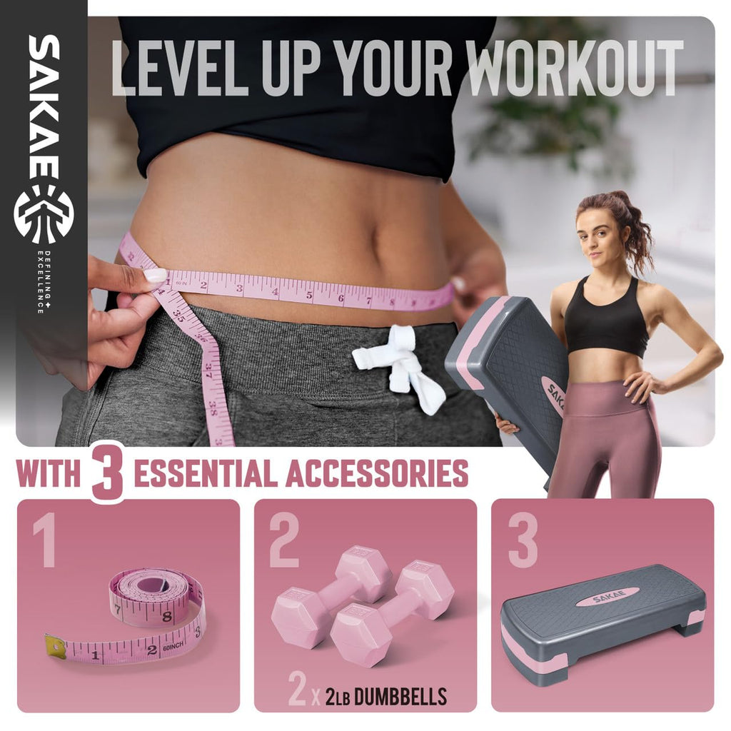 Adjustable Stepper Set with Dumbbells K264