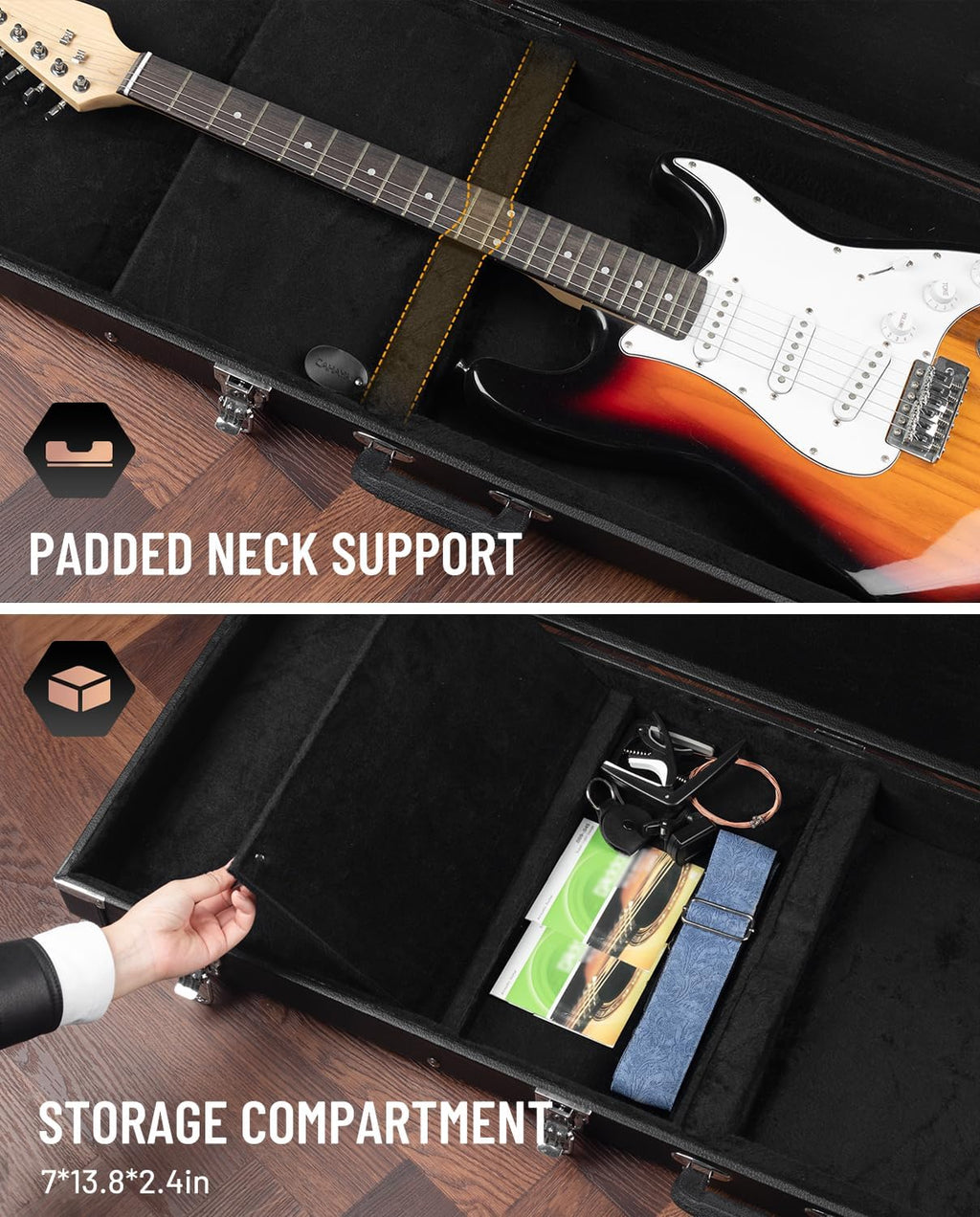 Electric Guitar Case Hard Shell Lockable F7257