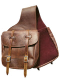 Leather Saddle Bag with Adjustable Strap 11X11X3.5 Inch F39352