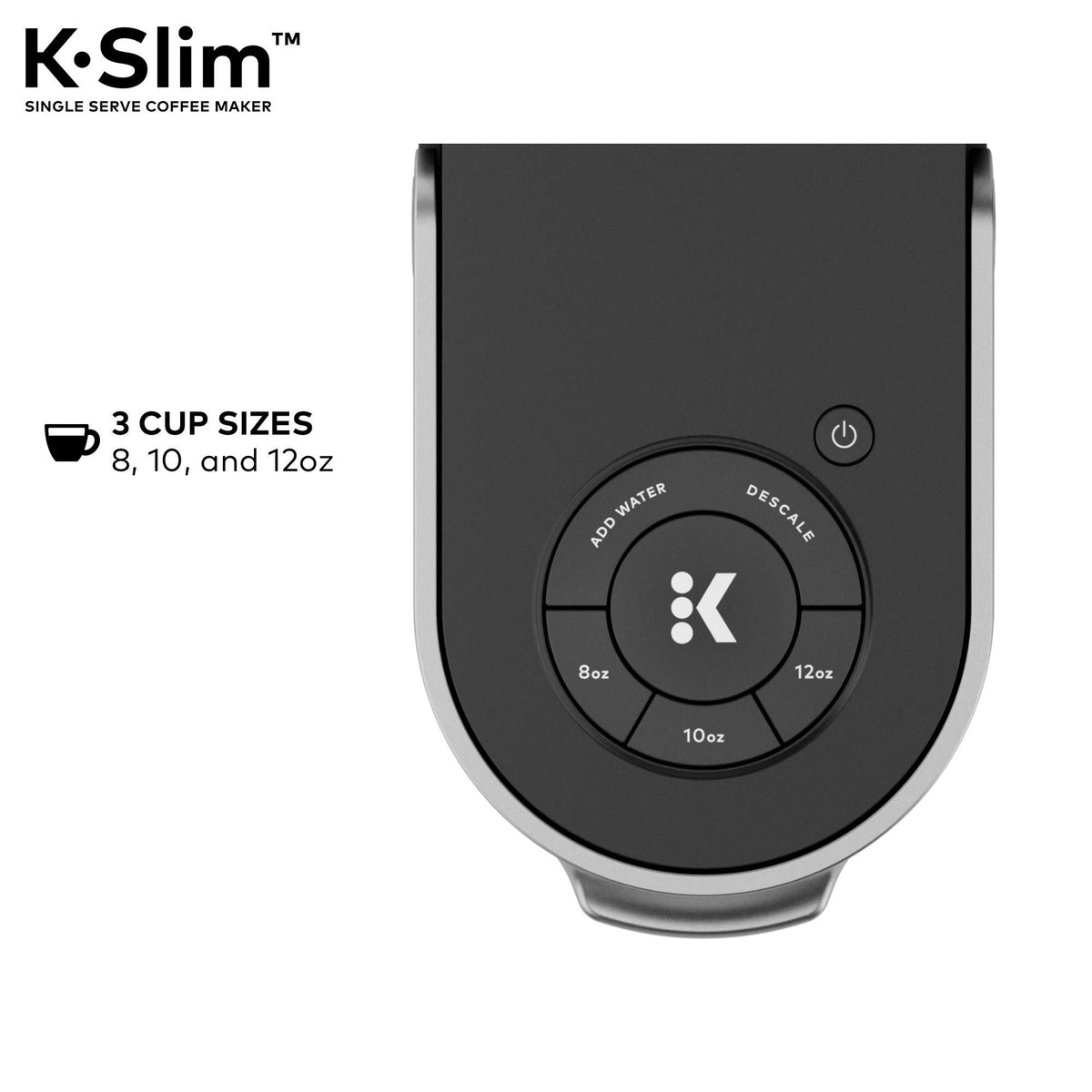 Single Serve K-Cup Pod Coffee Maker, 3 Brew Sizes, 46oz Removable Reservoir, Black Q4819