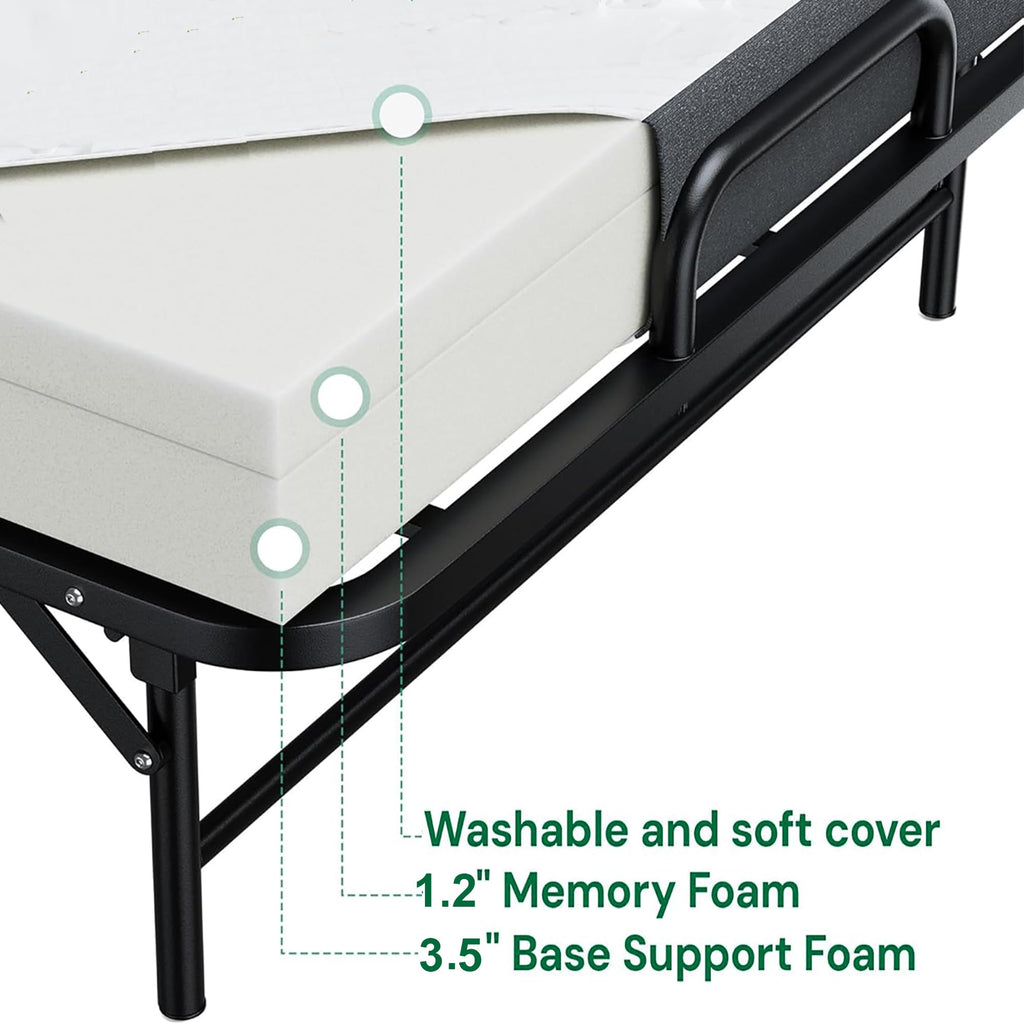 Folding Bed with Mattress with Wheels S820