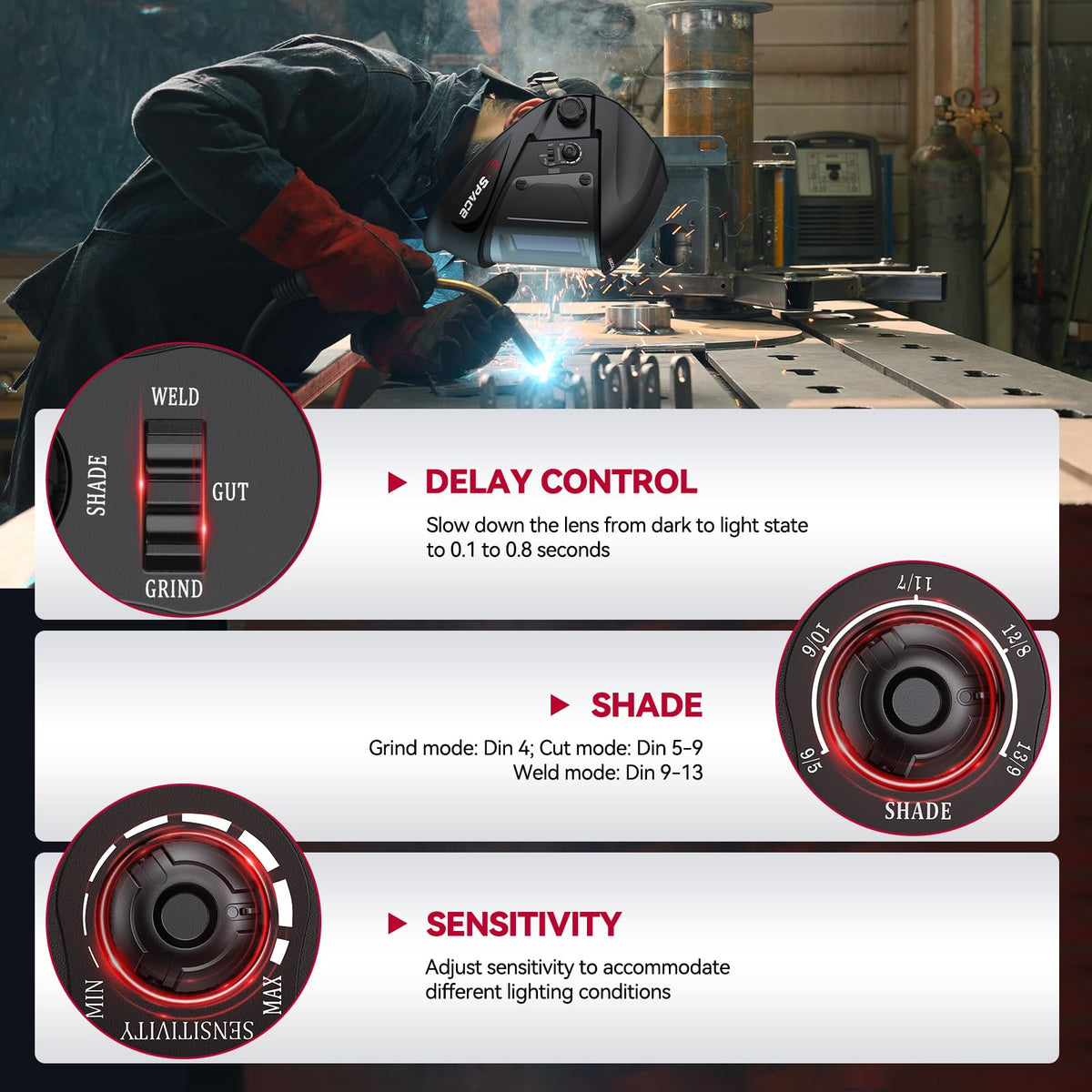 Auto Darkening Welding Helmet H959