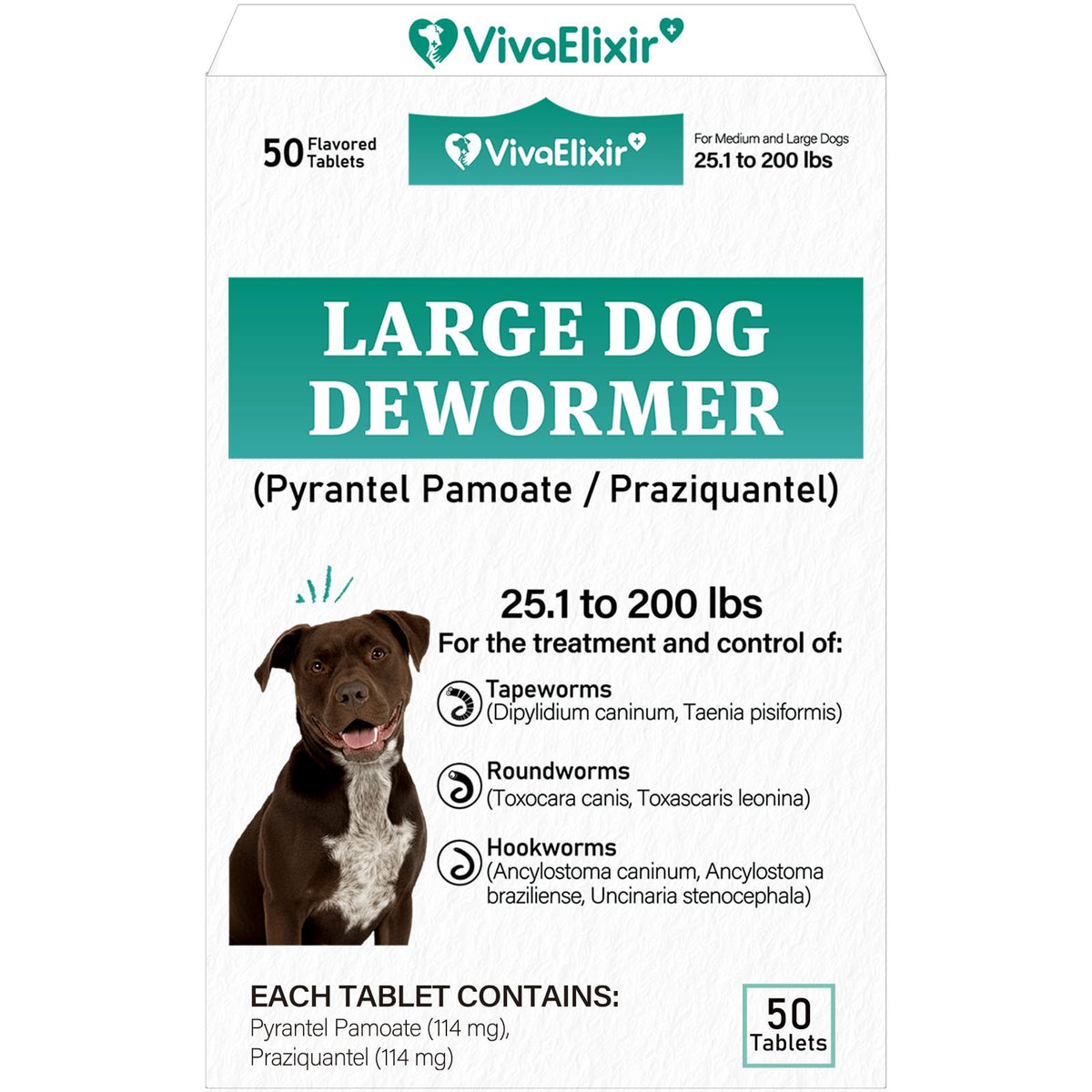 Large Dog & Puppy Oral Worm Remover 50 Tablets Z916342