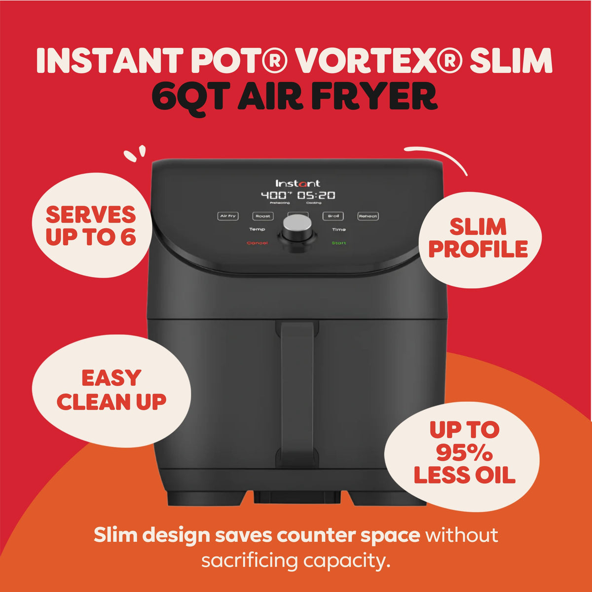 6QT Nonstick Dishwasher-Safe Air Fryer M54891