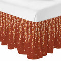 Brown Cherry Blossoms Ruffle Wrap Around Bed Skirt California King 18" Drop C8563