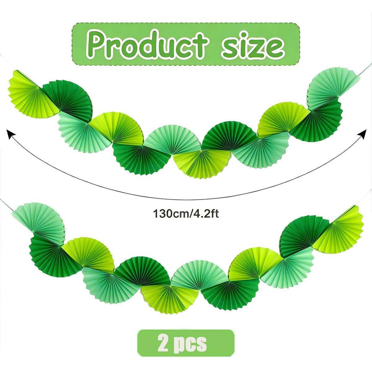 Green Paper Fan Garlands L893