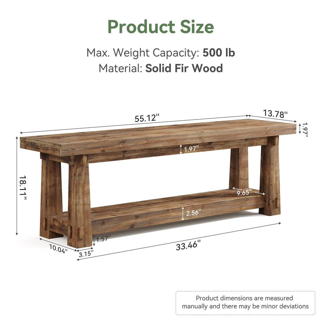 55" Wood Entryway Bench with Shoe Storage K850620