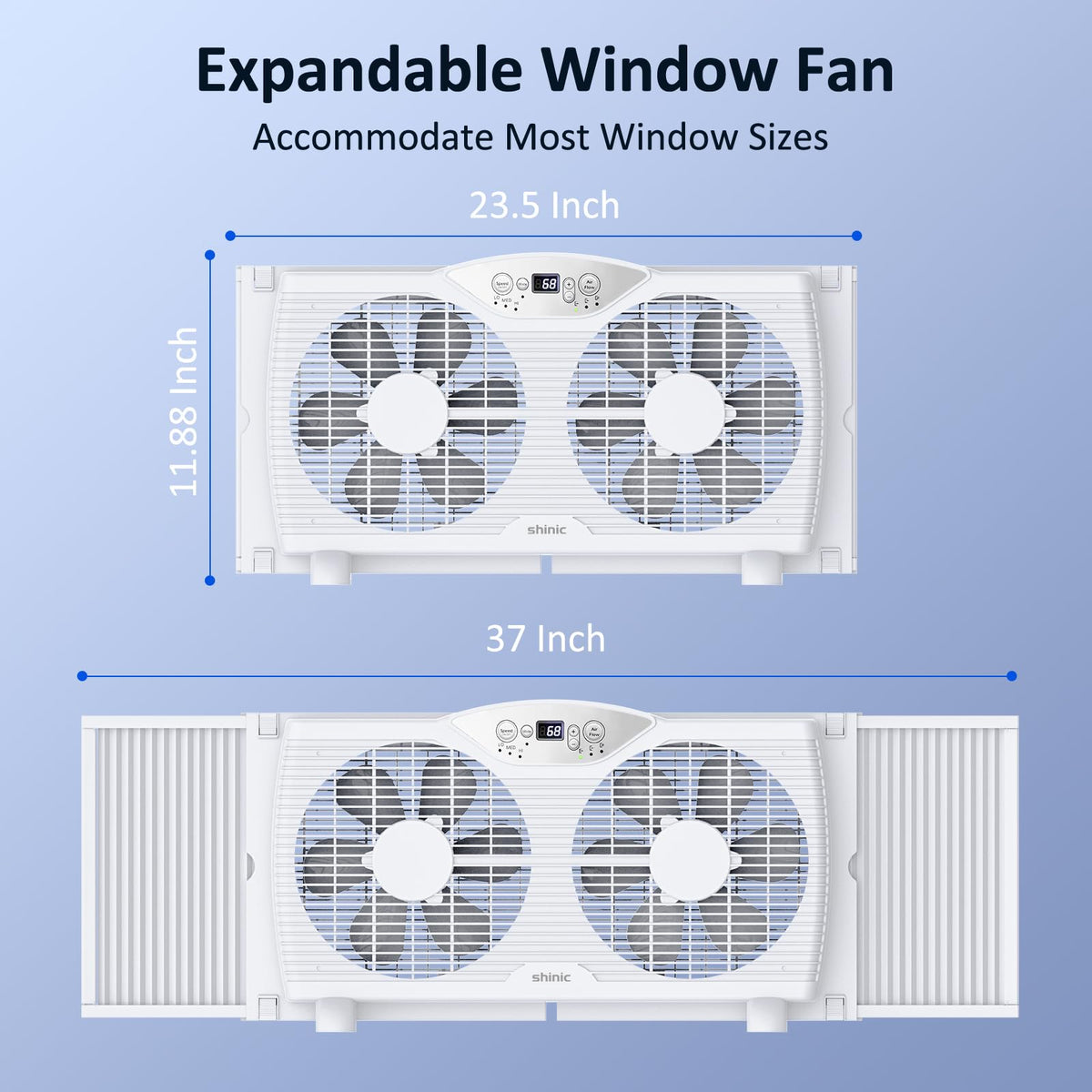 Twin Window Fan with 9-Inch Blades, 3 Speeds, Thermostat Control Z805716