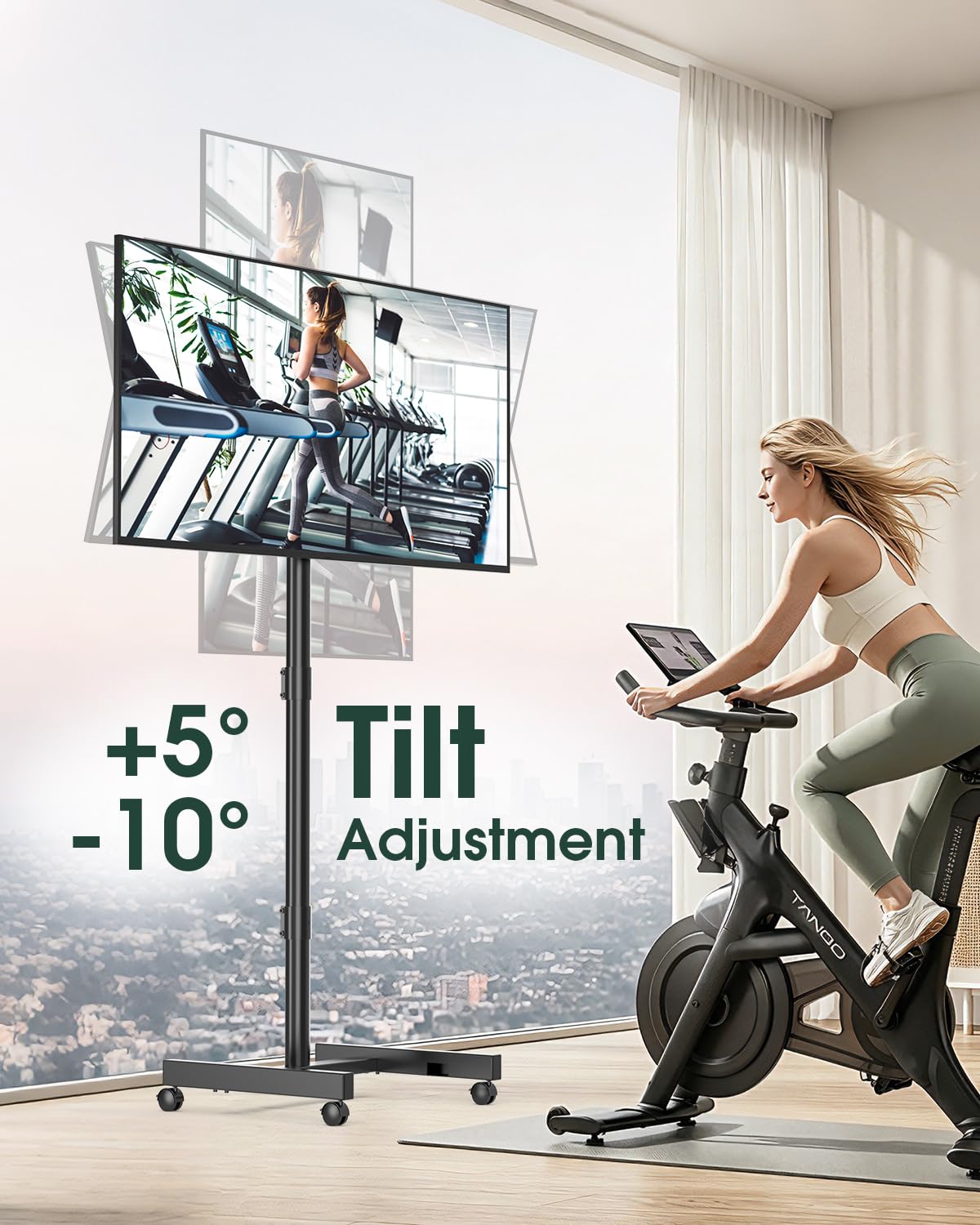 Black Rolling TV Stand for 13-50 inch Screens B27025