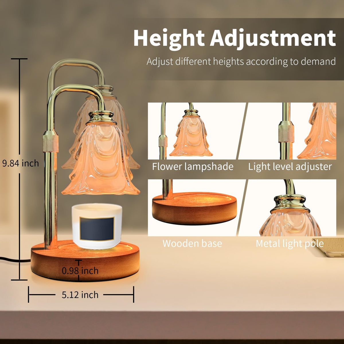Candle Warmer Lamp with Timer & Dimmer O858